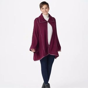 Patricia Nash acrylic knit embellished cape